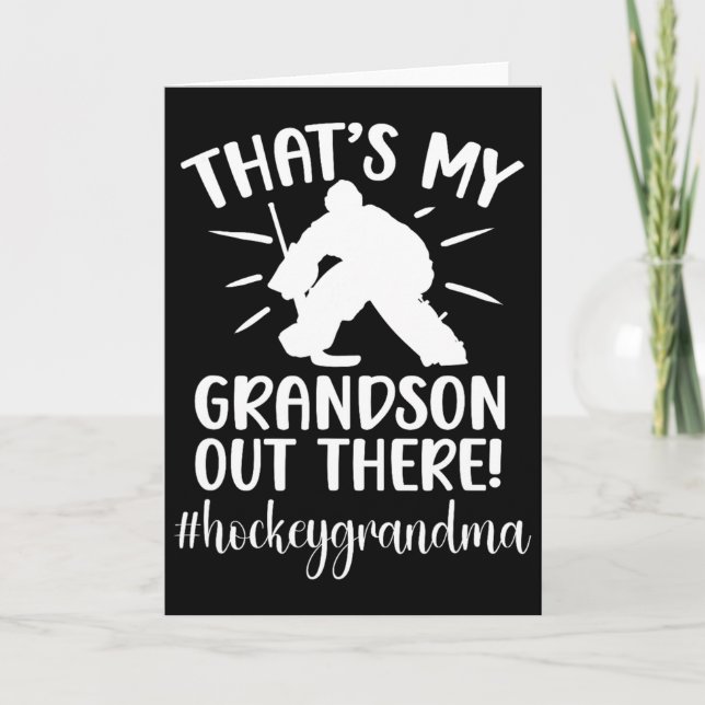My Grandson Hockey Grandma Ice Hockey Player Grand Karte (Vorderseite)
