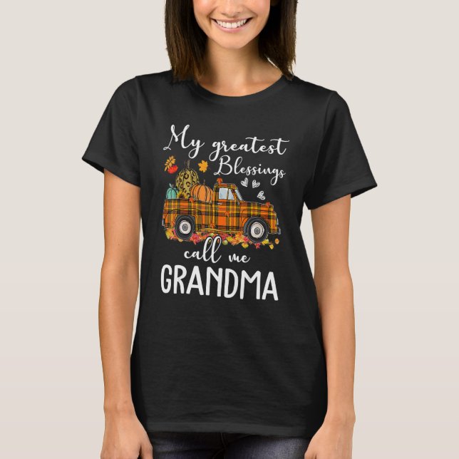 My Greatest Blessings Call Me Grandma Autumn T-Shirt (Vorderseite)