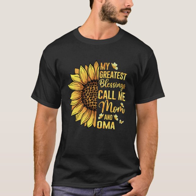 My Greatest Blessings Call Me Mom And Oma Cute Mot T-Shirt (Vorderseite)