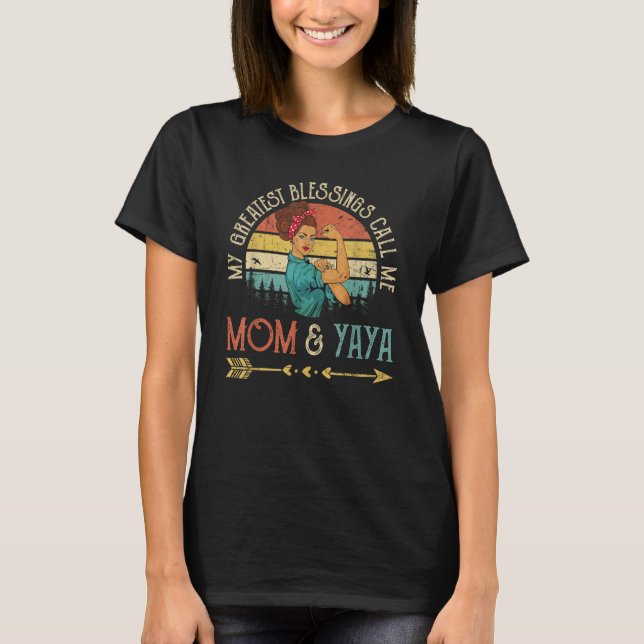 My Greatest Blessings Call Me Mom & Yaya Women Ros T-Shirt (Vorderseite)