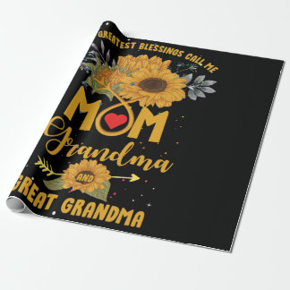 My Greatest Blessings Call Mom Grandma Sunflower Geschenkpapier