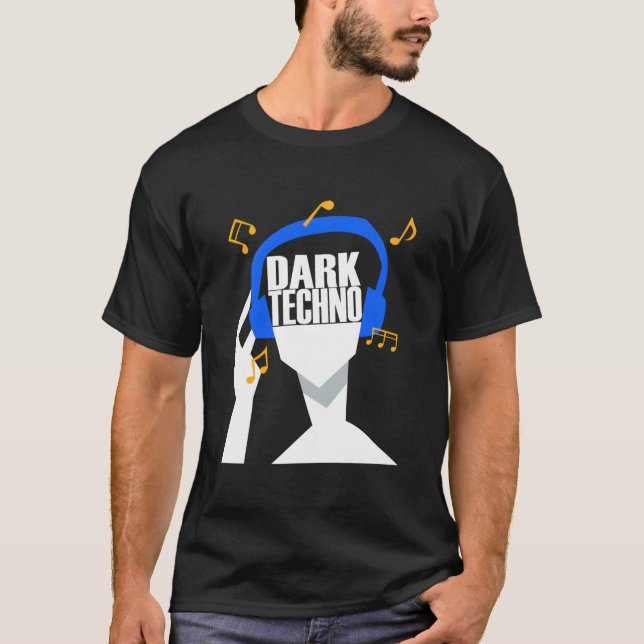 My Headphones Plays Only Dark Techno T-Shirt (Vorderseite)