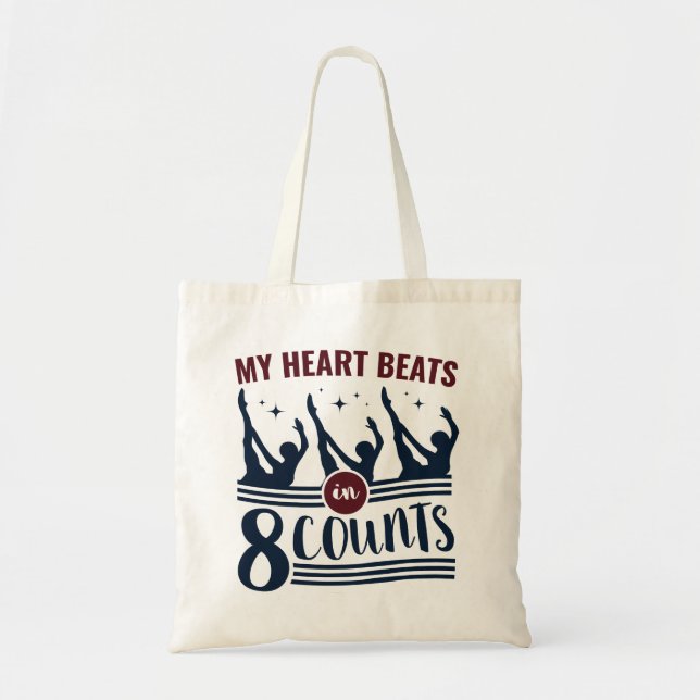 My Heart Beats In 8 Counts Synchronized Swimming Tragetasche (Vorne)