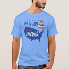 My Heart Belongs to America Patriotic Men's T-Shir T-Shirt