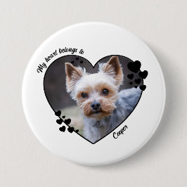 My heart belongs to customized dog T-Shirt Button