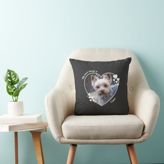 My heart belongs to customized dog T-Shirt Kissen (Stuhl )