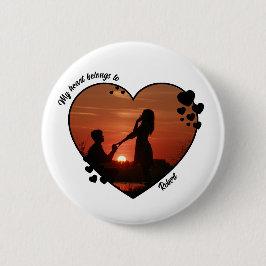 My heart belongs to customized wife anniversary  button