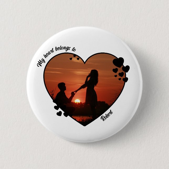 My heart belongs to customized wife anniversary  button (Vorderseite)