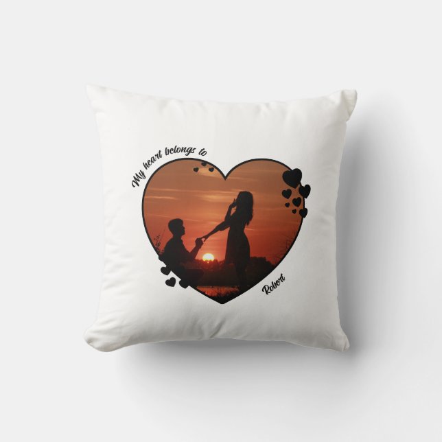 My heart belongs to customized wife anniversary  kissen (Vorderseite)