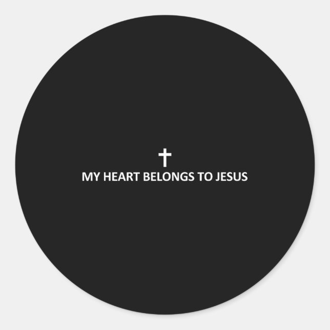 My Heart Belongs To Jesus Subtle Minimal Christian Runder Aufkleber (Vorderseite)