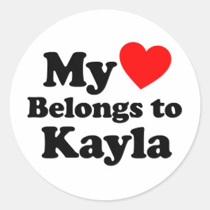 My Heart Belongs to Kayla Runder Aufkleber