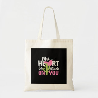 My Heart Is Stuck On You Cactus Heartfelt Design Tragetasche