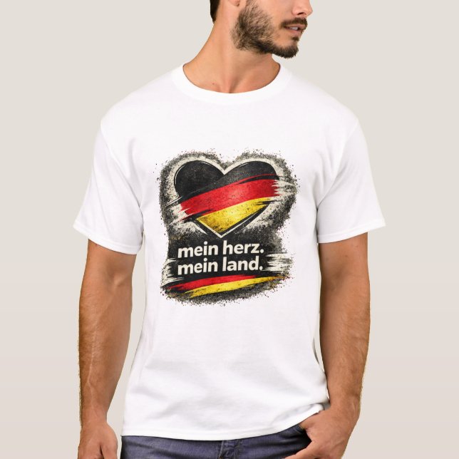 My Heart. My Country. – German Flag Deutschland T-Shirt (Vorderseite)