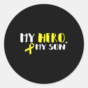 My Held My Son - Gold Ribbon Kinderkrebs Krieg Runder Aufkleber