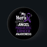 My Hero Is Now My Angel Pancreatic Cancer Awarenes Button<br><div class="desc">Mein Held ist jetzt mein Engel-Bauchspeicheldrüsenkrebs-Bewusstsein</div>