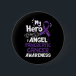 My Hero Is Now My Angel Pancreatic Cancer Awarenes Button<br><div class="desc">Mein Held ist jetzt mein Engel-Bauchspeicheldrüsenkrebs-Bewusstsein</div>