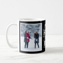My Hero My Mom Bold Personalized 2 Photo Black Kaffeetasse