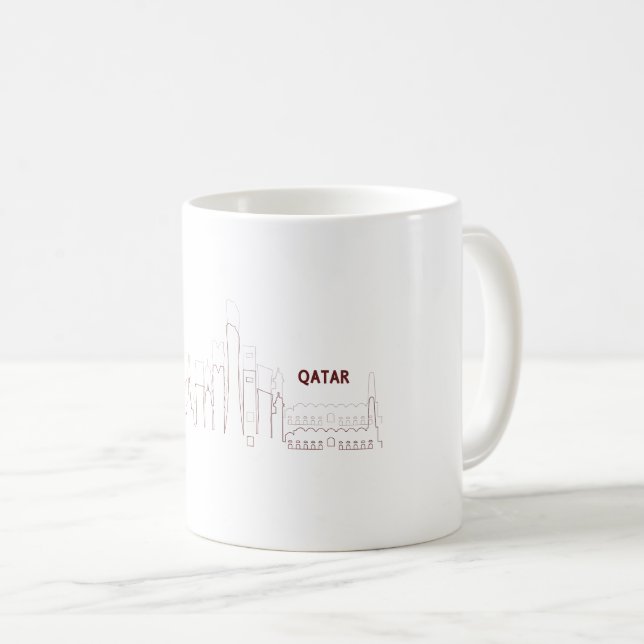 My Home Qatar – Minimalist Design Kaffeetasse (VorderseiteRechts)