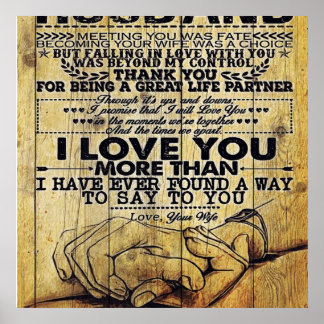 My Husband Birthday Gift | Letter For Husband | Poster