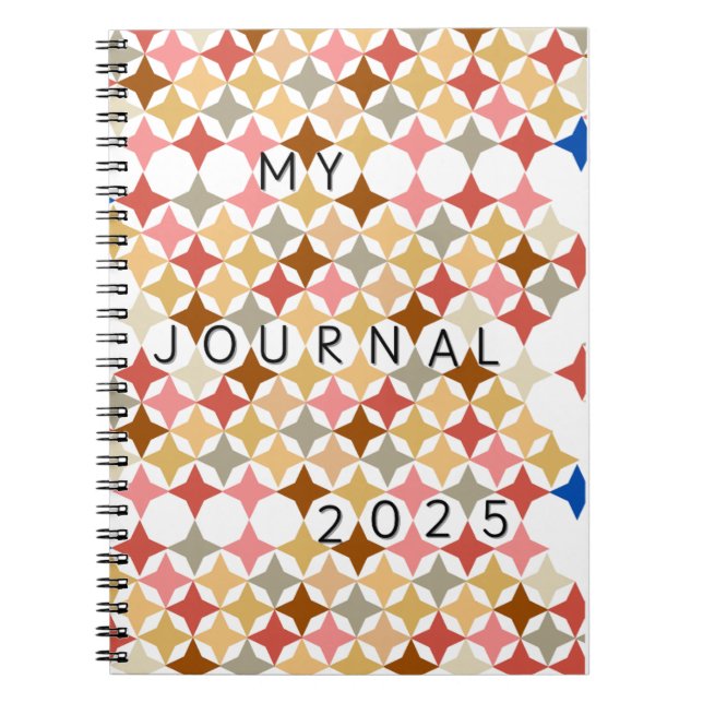 MY JOURNAL 2025 journal with simple graphic shapes Notizblock (Vorderseite)