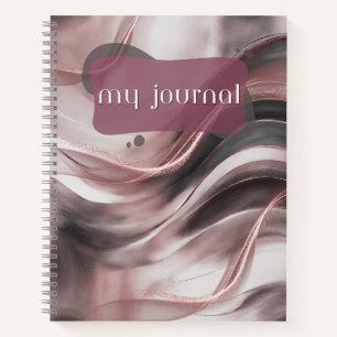 My Journal Rose Gold Wave Spiral Notebook Notizbuch