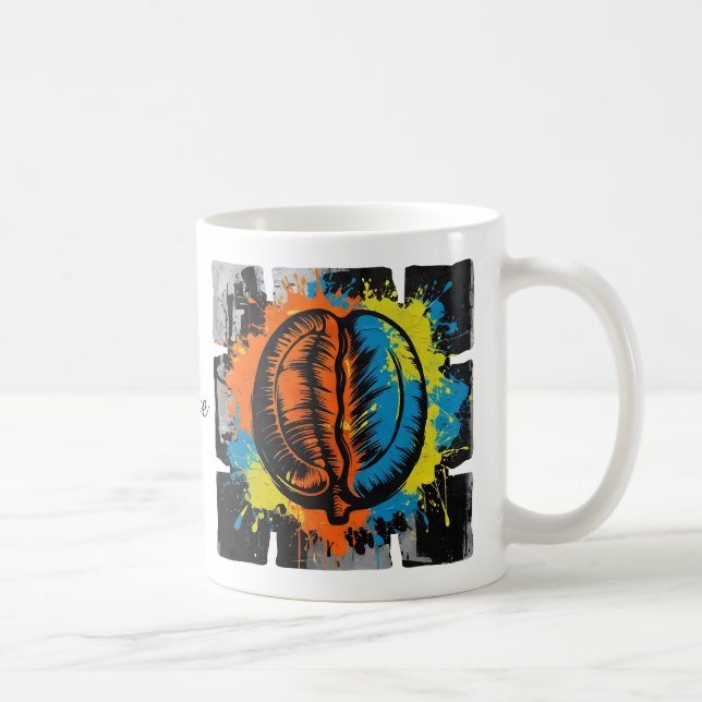 My Joy Coffee Mug – Artistic Graffiti Coffee Bean  Kaffeetasse (Rechts)