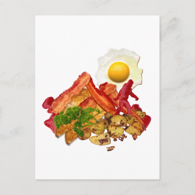 My Ketchup Gone Squatchin for Bacon Breakfast Postkarte (Vorderseite)