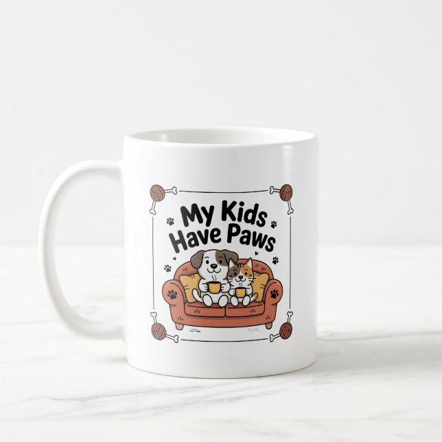 My Kids Have Paws Mug | Funny Pet Parent Gift (Gauche)