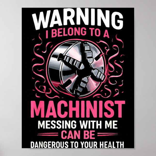 My Knight In Machinist Wife Girlfriend Funny Anniv Poster (Vorne)