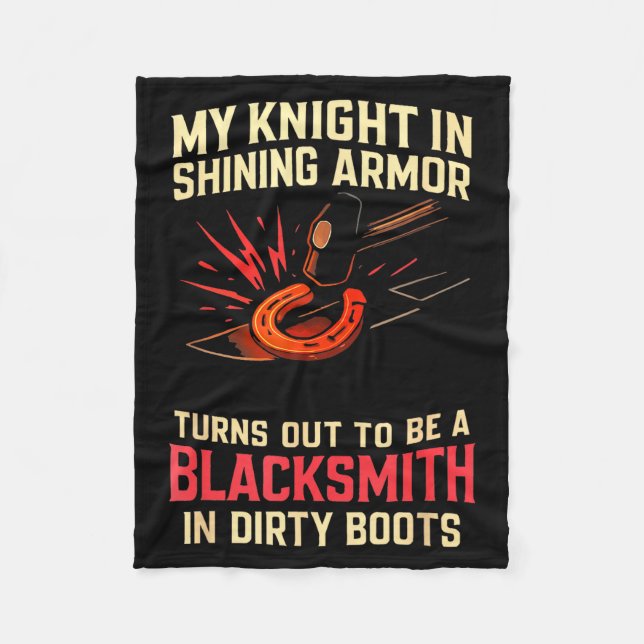 My Knight In Shining Funny Blacksmith Wife Women F Fleecedecke (Vorderseite)