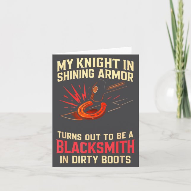 My Knight In Shining Funny Blacksmith Wife Women F Karte (Vorderseite)