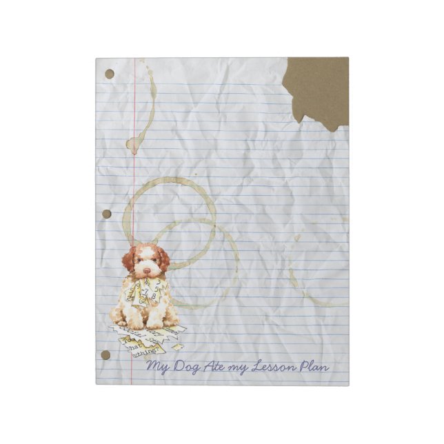 My Lagotto Ate My Lessingplan Notepad Notizblock (Rotiert)