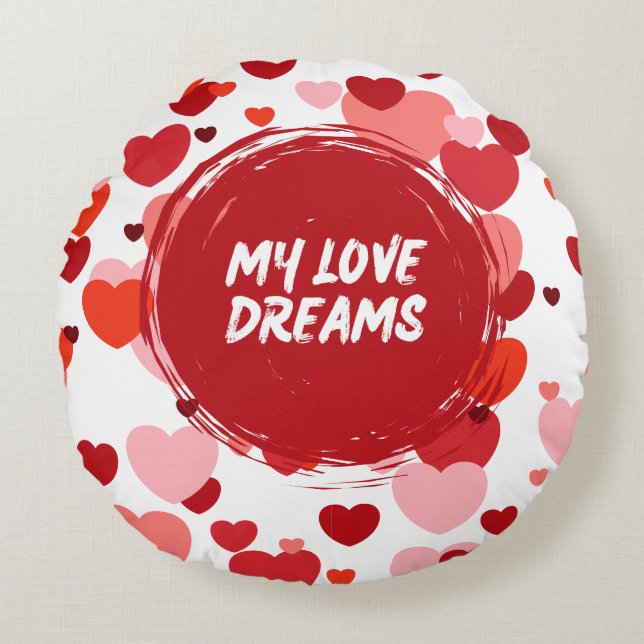 my _Liebe_ dreams_ Rundes Kissen (Vorderseite)
