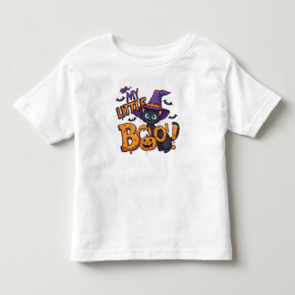 My Little Boo Cute Halloween Cat in Witch Hat Kleinkind T-shirt