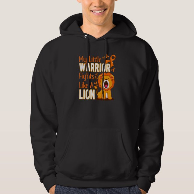 My Little Warrior Fights Like A Lion Leukemia Awar Hoodie (Vorderseite)