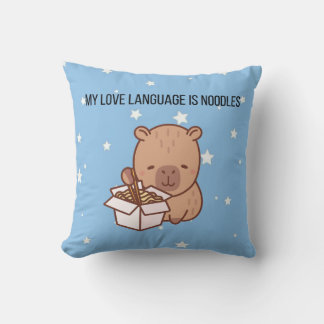 My Love Language Is Noodles | Kawaii Capybara Deco Kissen