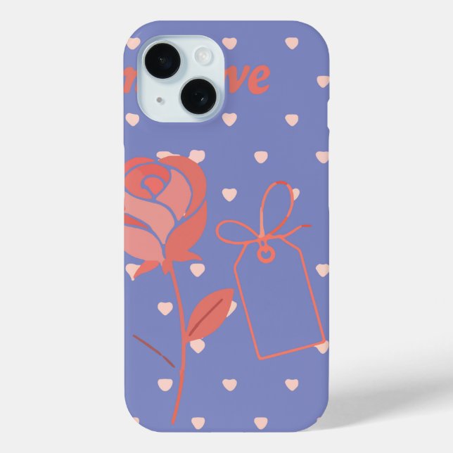 My Love Rose and Heart Background Case-Mate iPhone Hülle (Rückseite)