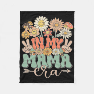 My Mama Era Floral Hippie Groovy Retro Daisy Mothe Fleecedecke