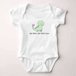 My Mom, My First Love Cute Dino bodysuit  Baby Strampler
