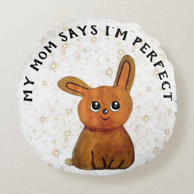 My Monthly Hapiness magic rabbit Rundes Kissen (Vorderseite)