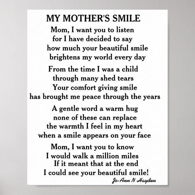 MY MOTHER'S SMILE  POSTER (Vorne)