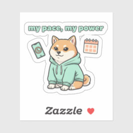 My Pace My Power Aufkleber – Motivierender Shiba-H