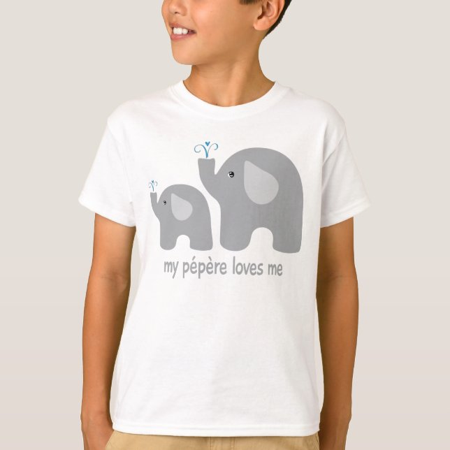 My Pépère Lieben Me - Elefantes Shirt für Kinder (Vorderseite)