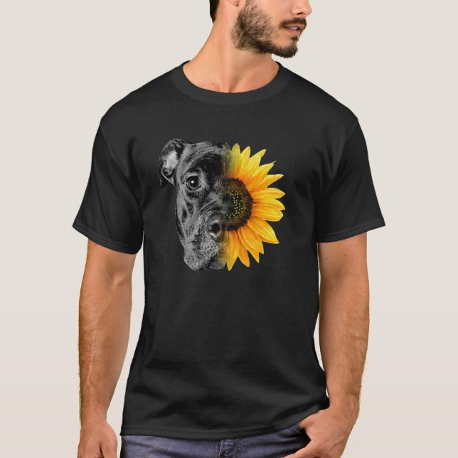 My Pitbull Is A Sunflower She s A Sunshine Hippie  T-Shirt (Vorderseite)