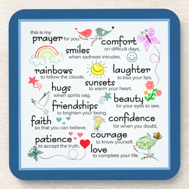 My Prayer For You Classic Blue | Getränkeuntersetzer (Vorderseite)