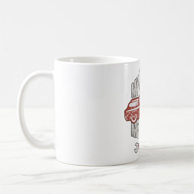 My Rules Classic Red Car Retro Mechanic Kaffeetasse (Links)