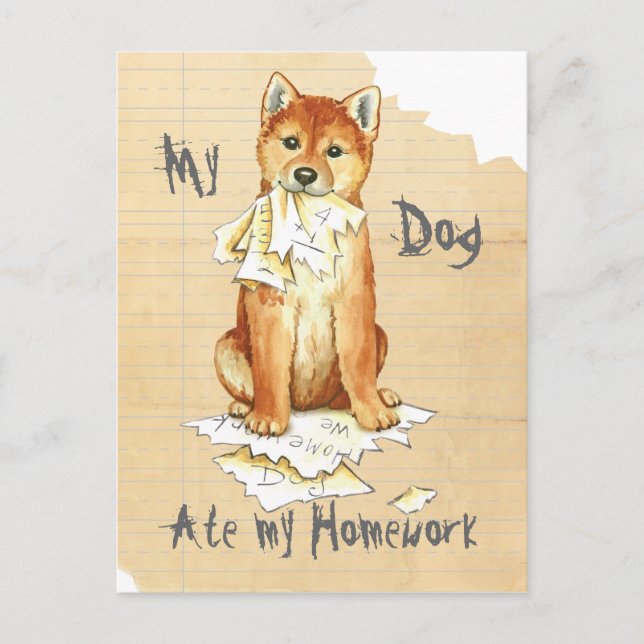 My Shiba Inu Ate Meine Hausaufgaben Postkarte (Vorderseite)