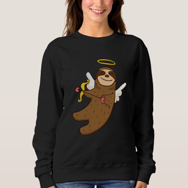 My Sloth Is My Valentine Lazy Sloths Cupid Valenti Sweatshirt (Vorderseite)
