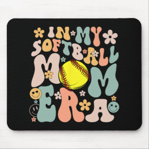 My Softball Mama Era Mama Groovy Life Game Day Vib Mousepad