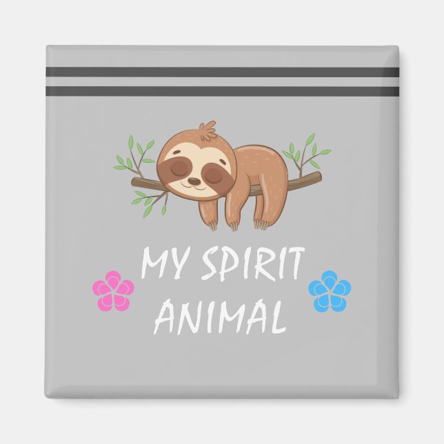 My Spirit Animal | Cute Sleeping Sloth Magnet (Vorne)
